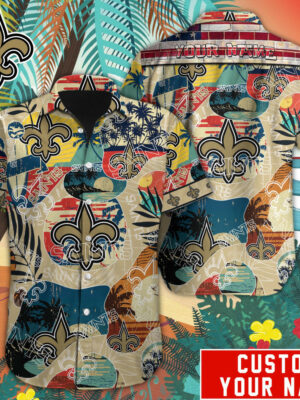 Sport-Team New Orleans Saints Custom Name Special Vintage Style Hawaiian Shirt Sport Team Aloha Shirt