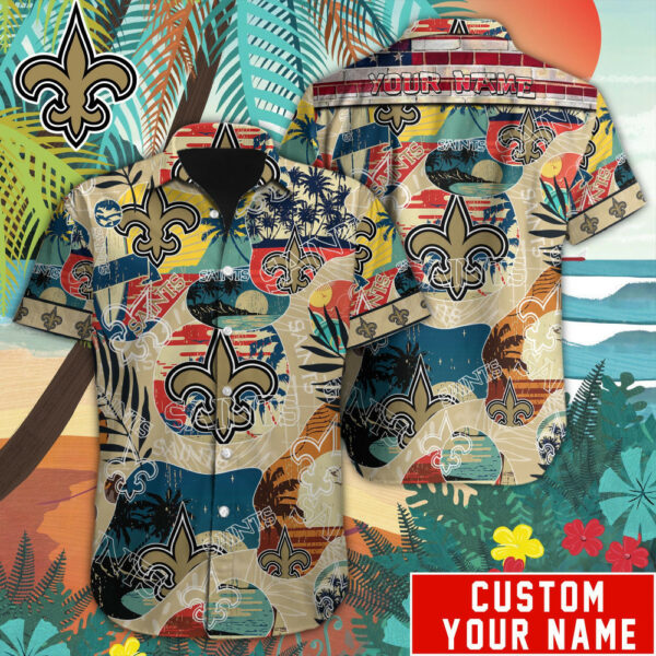 Sport-Team New Orleans Saints Custom Name Special Vintage Style Hawaiian Shirt Sport Team Aloha Shirt
