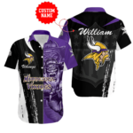 Sport-Team Minnesota Vikings Custom Name Special Half Tone Mascot Hawaiian Shirt Sport Team Aloha Shirt