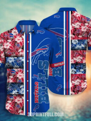 Sport-Team Buffalo Bills Nice Flower Tropical Hawaiian Shirt Summer Aloha Shirt