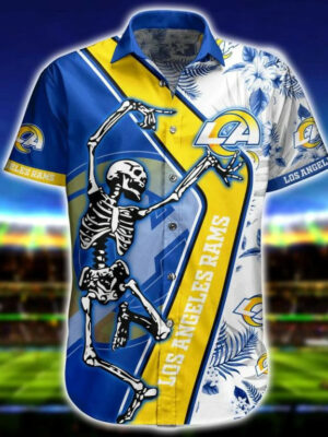 Sport-Team Los Angeles Rams Skeleton Hot Trending Hawaiian Shirt Summer Aloha Shirt