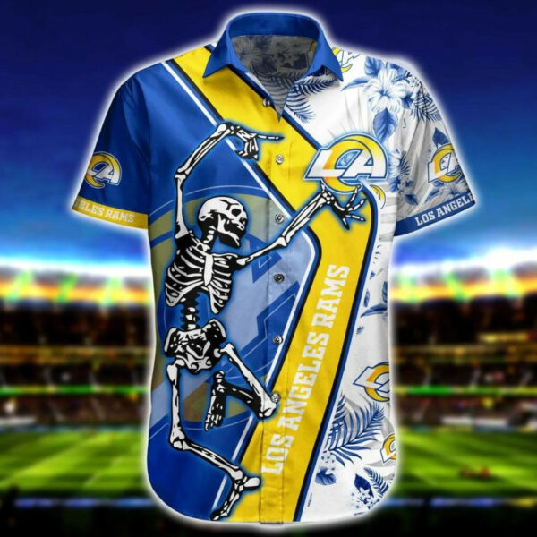 Sport-Team Los Angeles Rams Skeleton Hot Trending Hawaiian Shirt Summer Aloha Shirt