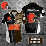 Sport-Team Cleveland Browns Custom Name Special Half Tone Mascot Hawaiian Shirt Sport Team Aloha Shirt