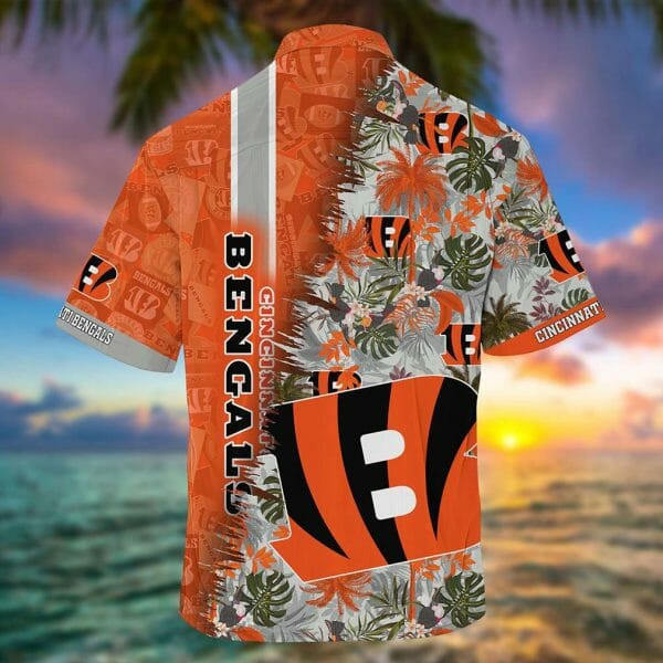 Sport-Team Cincinnati Bengals Orange Green Hawaiian Shirt Summer Aloha Shirt