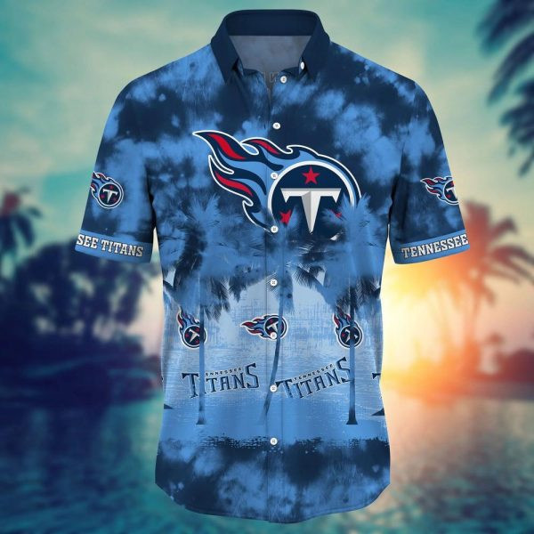 Sport-Team Tennessee Titans Blue Hawaiian Shirt Summer Aloha Shirt