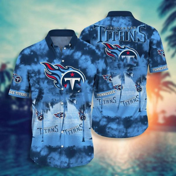 Sport-Team Tennessee Titans Blue Hawaiian Shirt Summer Aloha Shirt