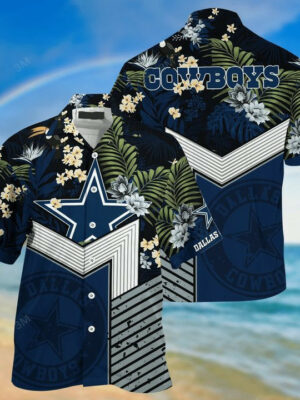 Sport-Team Dallas Cowboys Flower Stripes Hawaiian Shirt Summer Aloha Shirt
