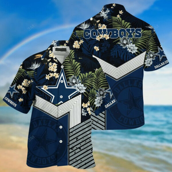 Sport-Team Dallas Cowboys Flower Stripes Hawaiian Shirt Summer Aloha Shirt