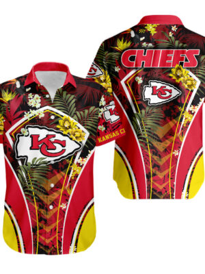 Sport-Team Kansas City Chiefs Custom Name Flower Summer Tropical Hawaiian Shirt Sport Team Aloha Shirt