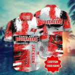 Sport-Team Tampa Bay Buccaneers Custom Name Red Grey Hawaiian Shirt V2 Sport Team Aloha Shirt