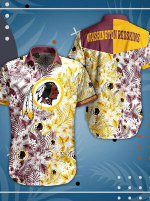 Sport-Team Washington Redskins Beach Graphic Floral Hawaiian Shirt Summer Aloha Shirt