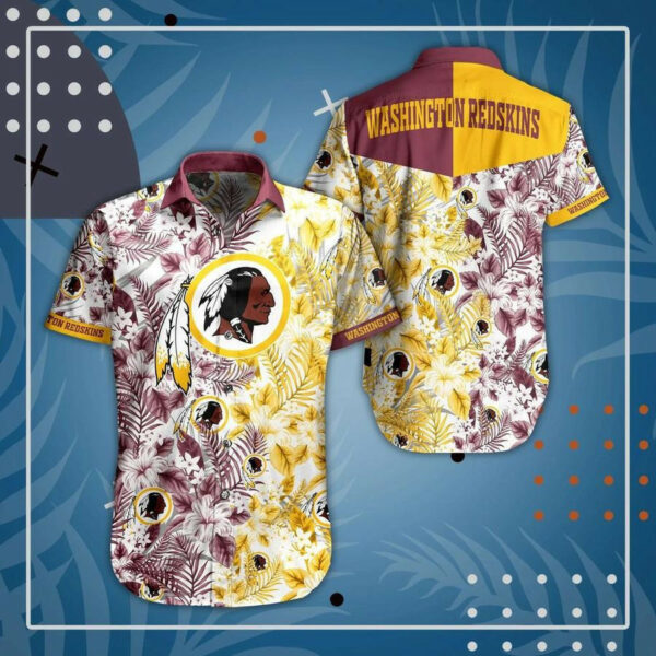 Sport-Team Washington Redskins Beach Graphic Floral Hawaiian Shirt Summer Aloha Shirt