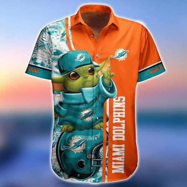 Sport-Team Miami Dolphins Baby Yoda Hawaiian Shirt Summer Aloha Shirt