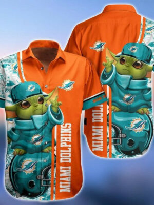 Sport-Team Miami Dolphins Baby Yoda Hawaiian Shirt Summer Aloha Shirt