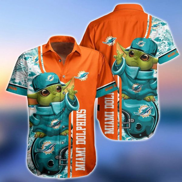 Sport-Team Miami Dolphins Baby Yoda Hawaiian Shirt Summer Aloha Shirt