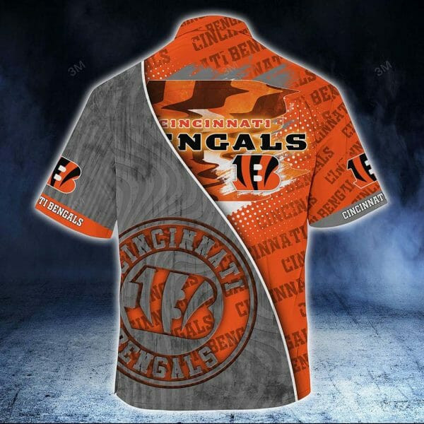 Sport-Team Cincinnati Bengals Orange Grey Hawaiian Shirt V2 Summer Aloha Shirt