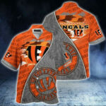 Sport-Team Cincinnati Bengals Orange Grey Hawaiian Shirt V2 Summer Aloha Shirt