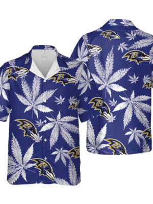 Sport-Team Baltimore Ravens Purple Weed Hawaiian Shirt Summer Aloha Shirt