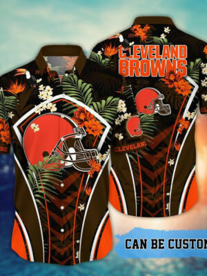 Sport-Team Cleveland Browns Custom Name Flower Summer Tropical Hawaiian Shirt Sport Team Aloha Shirt