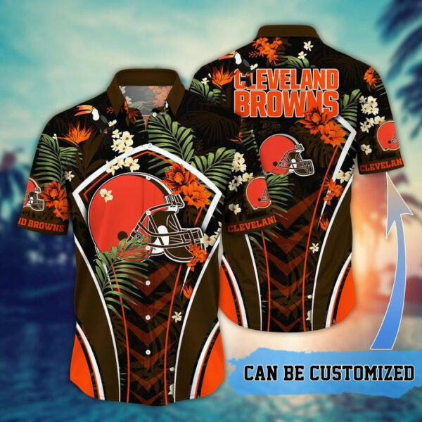 Sport-Team Cleveland Browns Custom Name Flower Summer Tropical Hawaiian Shirt Sport Team Aloha Shirt