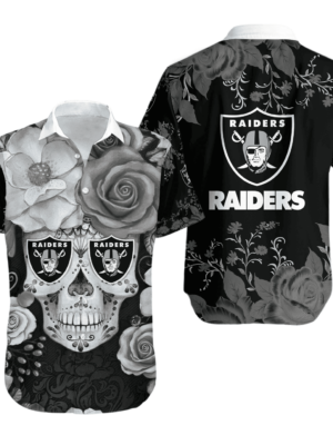 Sport-Team Las Vegas Raiders Skull Roses Hawaiian Shirt Summer Aloha Shirt