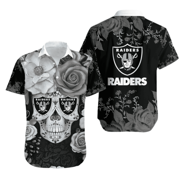 Sport-Team Las Vegas Raiders Skull Roses Hawaiian Shirt Summer Aloha Shirt