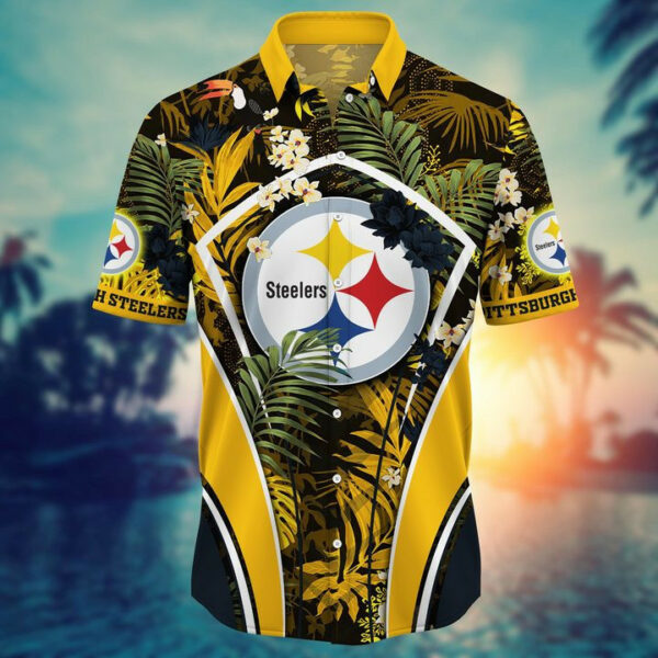 Sport-Team Pittsburgh Steelers Custom Name Flower Summer Tropical Hawaiian Shirt Sport Team Aloha Shirt