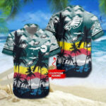 Sport-Team Philadelphia Eagles Custom Name Coconut Tree Hawaiian Shirt V2 Sport Team Aloha Shirt
