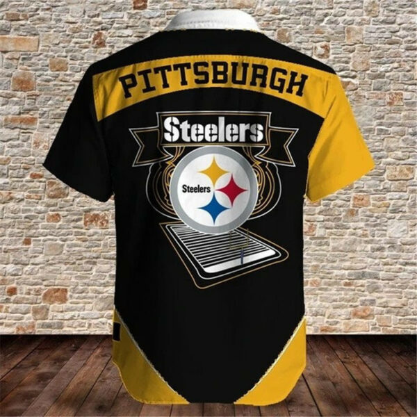Sport-Team Pittsburgh Steelers Black Yellow Ball Hawaiian Shirt Summer Aloha Shirt