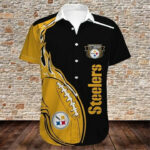 Sport-Team Pittsburgh Steelers Black Yellow Ball Hawaiian Shirt Summer Aloha Shirt