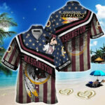 Sport-Team Washington Redskins Mickey Graphic American Flag Hawaiian Shirt Summer Aloha Shirt