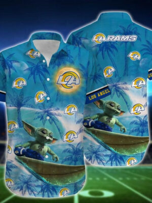 Sport-Team Los Angeles Rams Baby Yoda Style Hot Trends Summber Hawaiian Shirt Summer Aloha Shirt