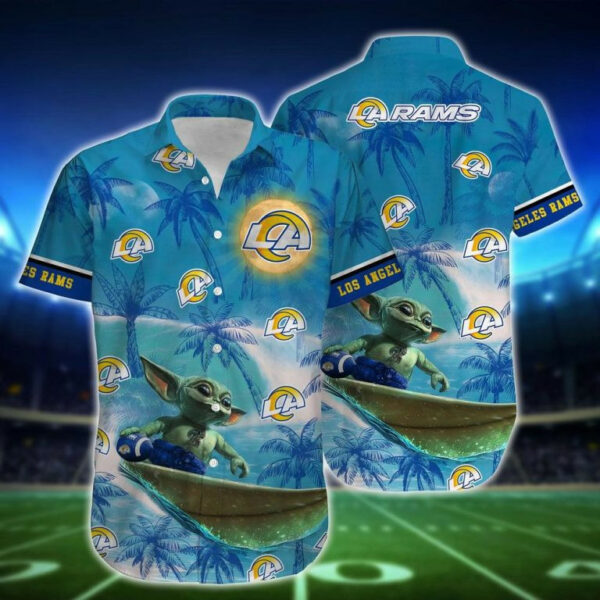 Sport-Team Los Angeles Rams Baby Yoda Style Hot Trends Summber Hawaiian Shirt Summer Aloha Shirt