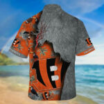 Sport-Team Cincinnati Bengals Grey Orange Hawaiian Shirt Summer Aloha Shirt