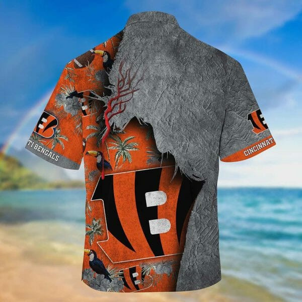 Sport-Team Cincinnati Bengals Grey Orange Hawaiian Shirt Summer Aloha Shirt