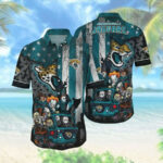 Sport-Team Jacksonville Jaguars Halloween America Flag Hawaiian Shirt Summer Aloha Shirt
