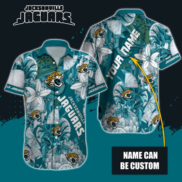 Sport-Team Jacksonville Jaguars Custom Name Special Tropical Fruit Hawaiian Shirt Sport Team Aloha Shirt