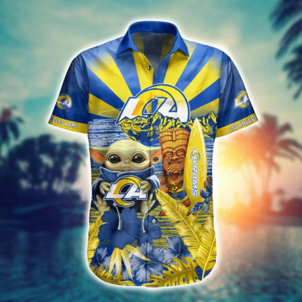 Sport-Team Los Angeles Rams Baby Yoda Style Hot Trends Summber Hawaiian Shirt V3 Summer Aloha Shirt