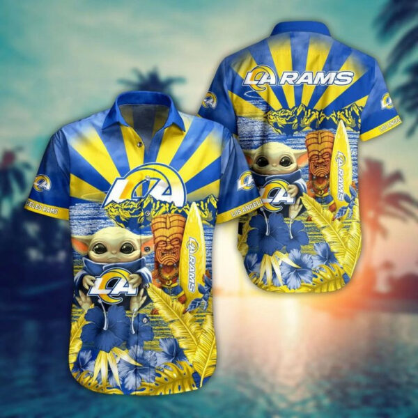 Sport-Team Los Angeles Rams Baby Yoda Style Hot Trends Summber Hawaiian Shirt V3 Summer Aloha Shirt