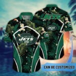 Sport-Team New York Jets Custom Name Flower Summer Tropical Hawaiian Shirt Sport Team Aloha Shirt