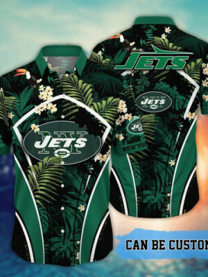 Sport-Team New York Jets Custom Name Flower Summer Tropical Hawaiian Shirt Sport Team Aloha Shirt