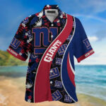 Sport-Team New York Giants Navy Blue Red Hawaiian Shirt Summer Aloha Shirt