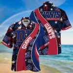 Sport-Team New York Giants Navy Blue Red Hawaiian Shirt Summer Aloha Shirt