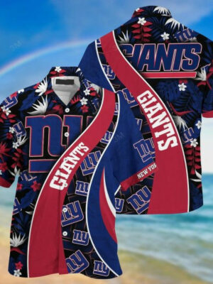 Sport-Team New York Giants Navy Blue Red Hawaiian Shirt Summer Aloha Shirt