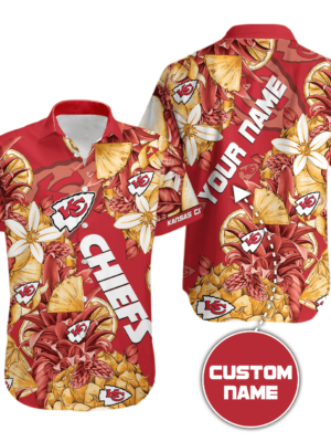 Sport-Team Kansas City Chiefs Custom Name Special Tropical Fruit Hawaiian Shirt Sport Team Aloha Shirt