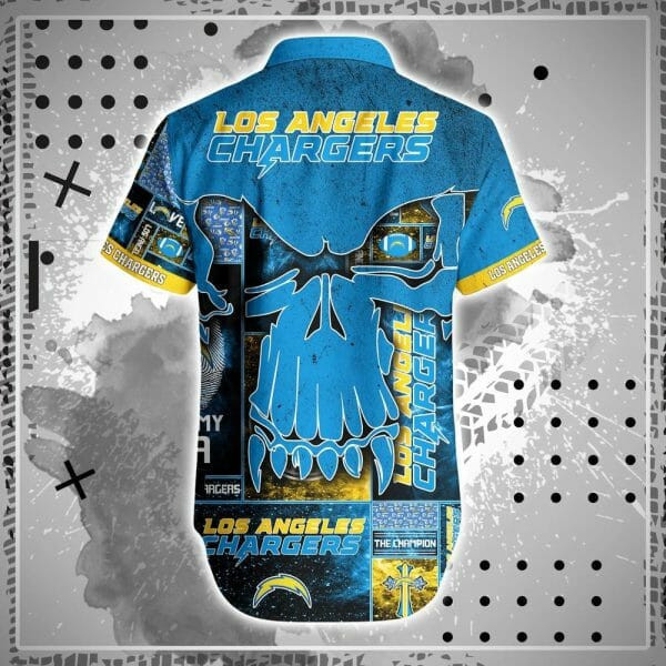 Sport-Team Los Angeles Chargers Blue Punisher Skull Hawaiian Shirt Summer Aloha Shirt