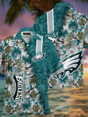 Sport-Team Philadelphia Eagles Green Grey Hawaiian Shirt Summer Aloha Shirt