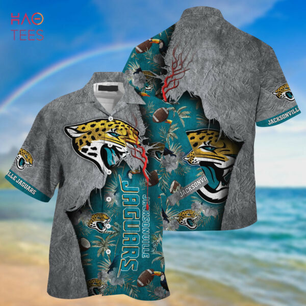 Sport-Team Jacksonville Jaguars Grey Teal Hawaiian Shirt Summer Aloha Shirt