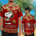Sport-Team San Francisco 49ers Red Snoopy In Beach Hawaiian Shirt Summer Aloha Shirt