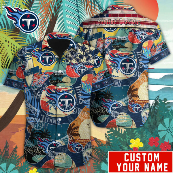 Sport-Team Tennessee Titans Custom Name Special Vintage Style Hawaiian Shirt Sport Team Aloha Shirt